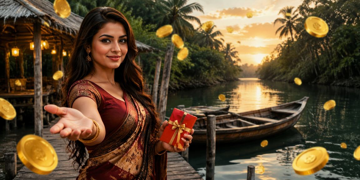 সুন্দরবনের পটভূমিতে বাংলাদেশি মডেলের রেড এনভেলপ বোনাস — উৎসবমুখর লটারি পুরস্কার